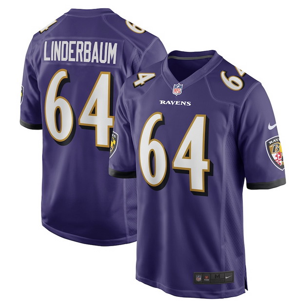 mens nike tyler linderbaum purple baltimore ravens 2022 nfl draft first round pick game jersey